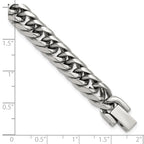 Polished Stainless Steel Cuban Chain Bracelet 9mm