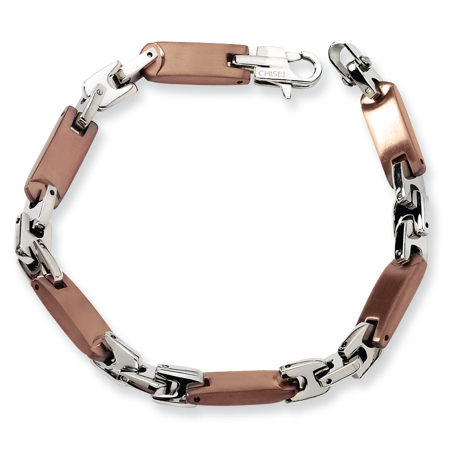 Stainless Steel Polished Brown IP-plated Bracelet for Men Main image