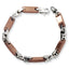 Stainless Steel Polished Brown IP-plated Bracelet for Men