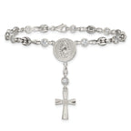 Polished Cubic Zirconia Stainless Steel Bracelet 4.35mm