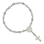 Polished Cubic Zirconia Stainless Steel Bracelet 4.35mm