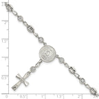 Polished Cubic Zirconia Stainless Steel Bracelet 4.35mm