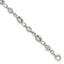 Polished Cubic Zirconia Anchor Stainless Steel Bracelet 4.35mm