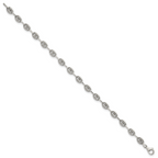 Polished Anchor Stainless Steel Paperclip Chain Bracelet 4.35mm