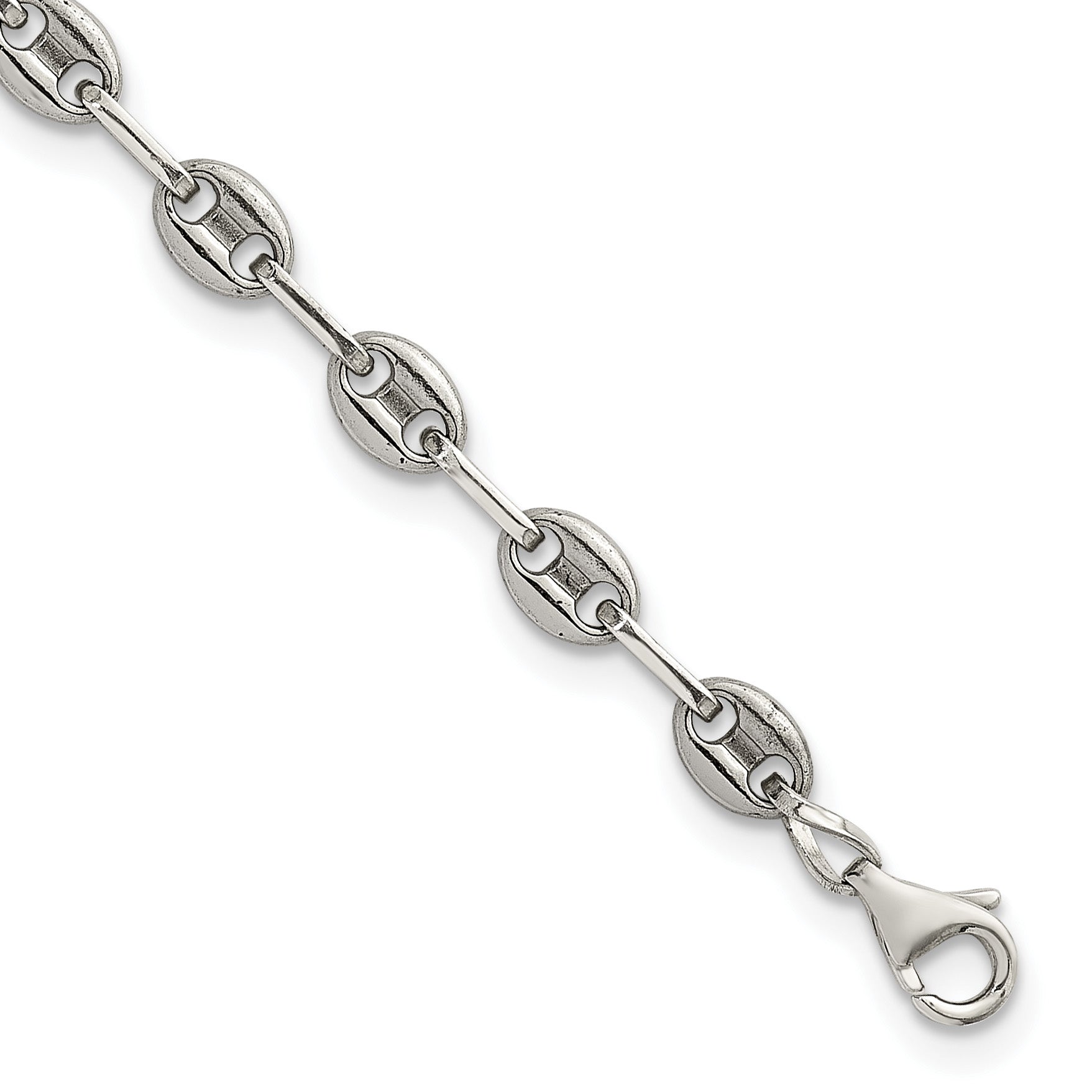 Polished Anchor Stainless Steel Paperclip Chain Bracelet 4.35mm Main image