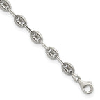 Polished Anchor Stainless Steel Paperclip Chain Bracelet 4.35mm