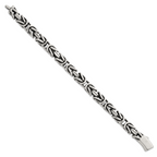 Antiqued Byzantine Stainless Steel Chain Bracelet 9.5mm
