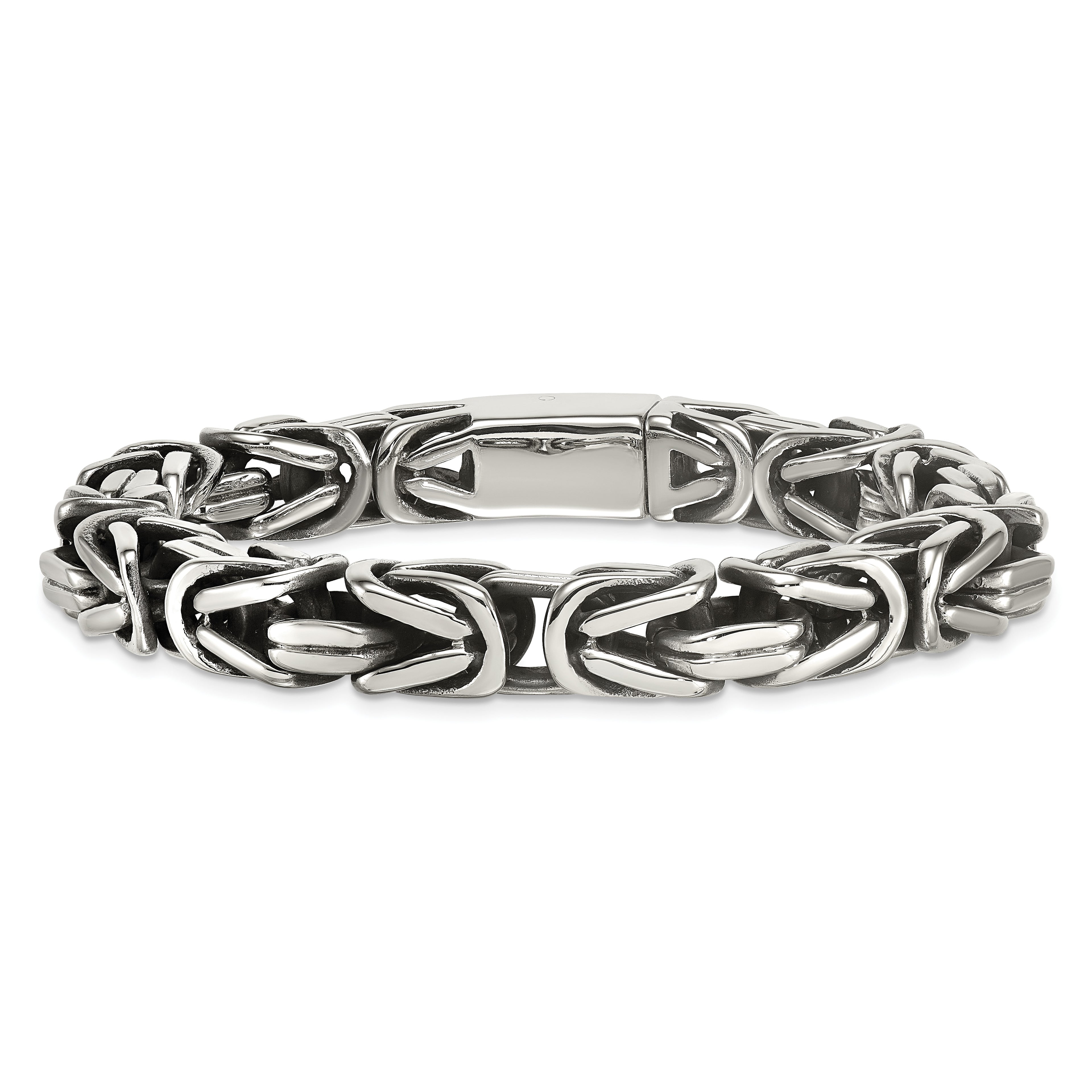 Antiqued Byzantine Stainless Steel Chain Bracelet 9.5mm