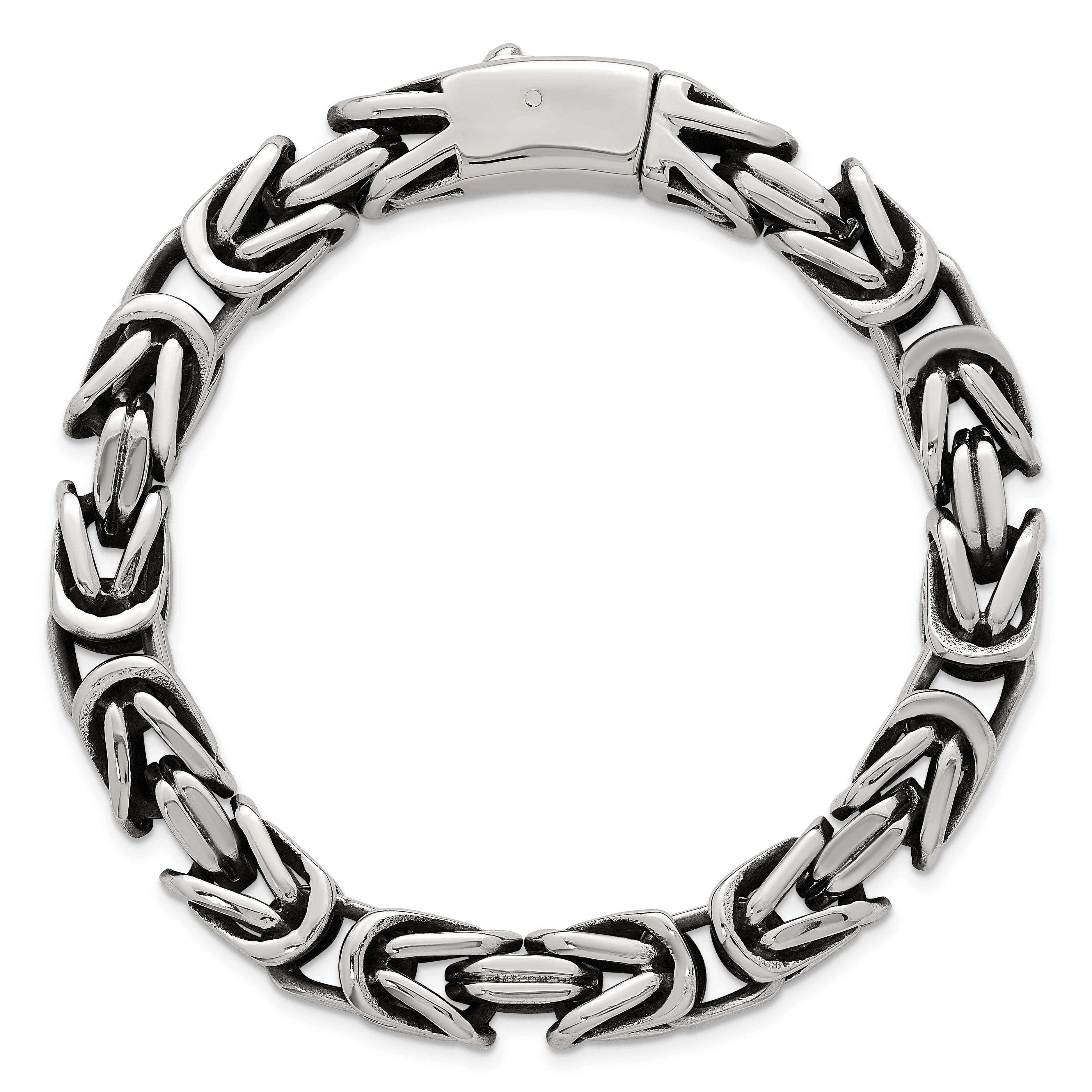 Antiqued Byzantine Stainless Steel Chain Bracelet 9.5mm