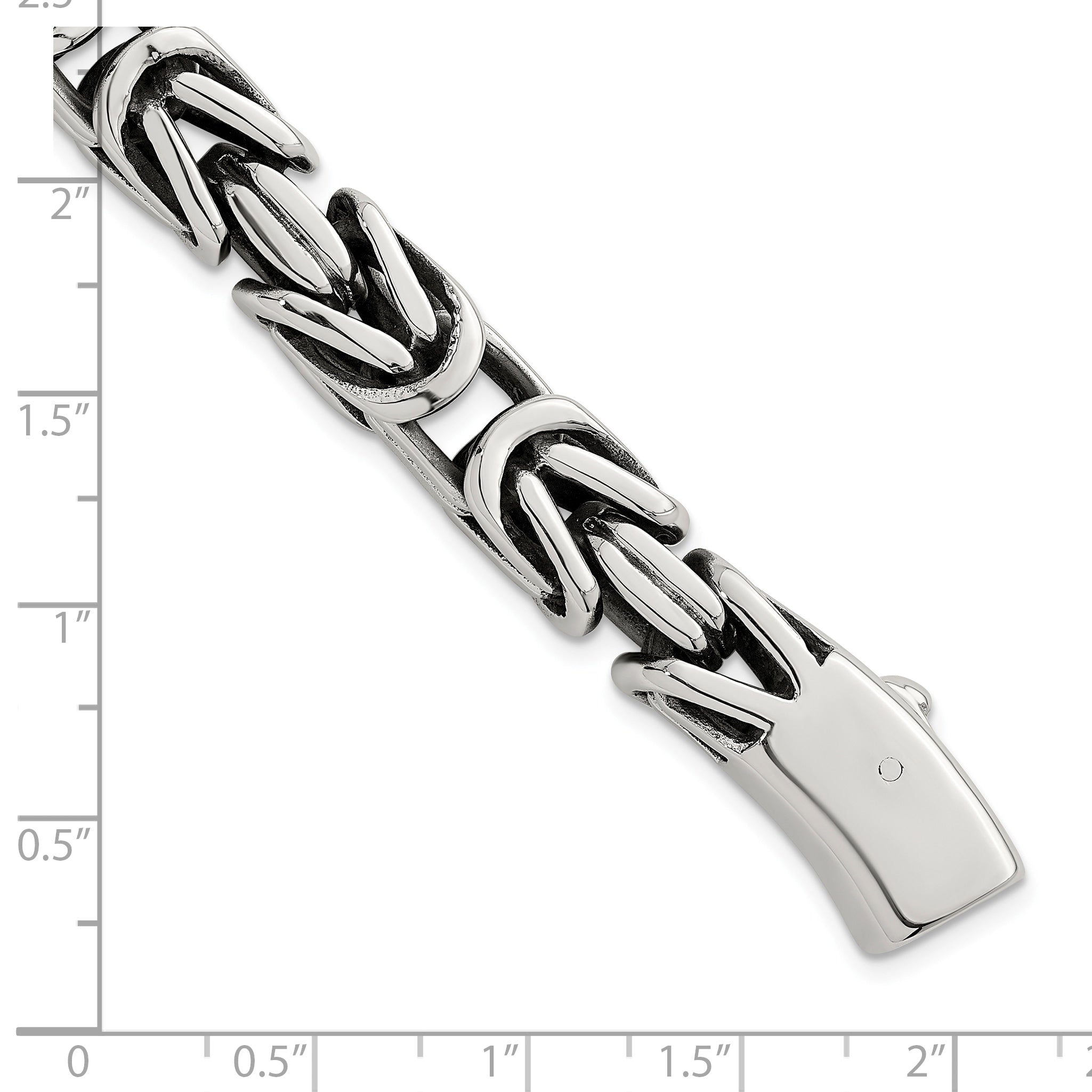 Antiqued Byzantine Stainless Steel Chain Bracelet 9.5mm