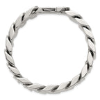 Polished Cubic Zirconia Stainless Steel Cable Chain Bracelet 12mm 8.5in