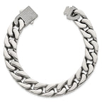 Polished Cubic Zirconia Stainless Steel Cable Chain Bracelet 12mm 8.5in