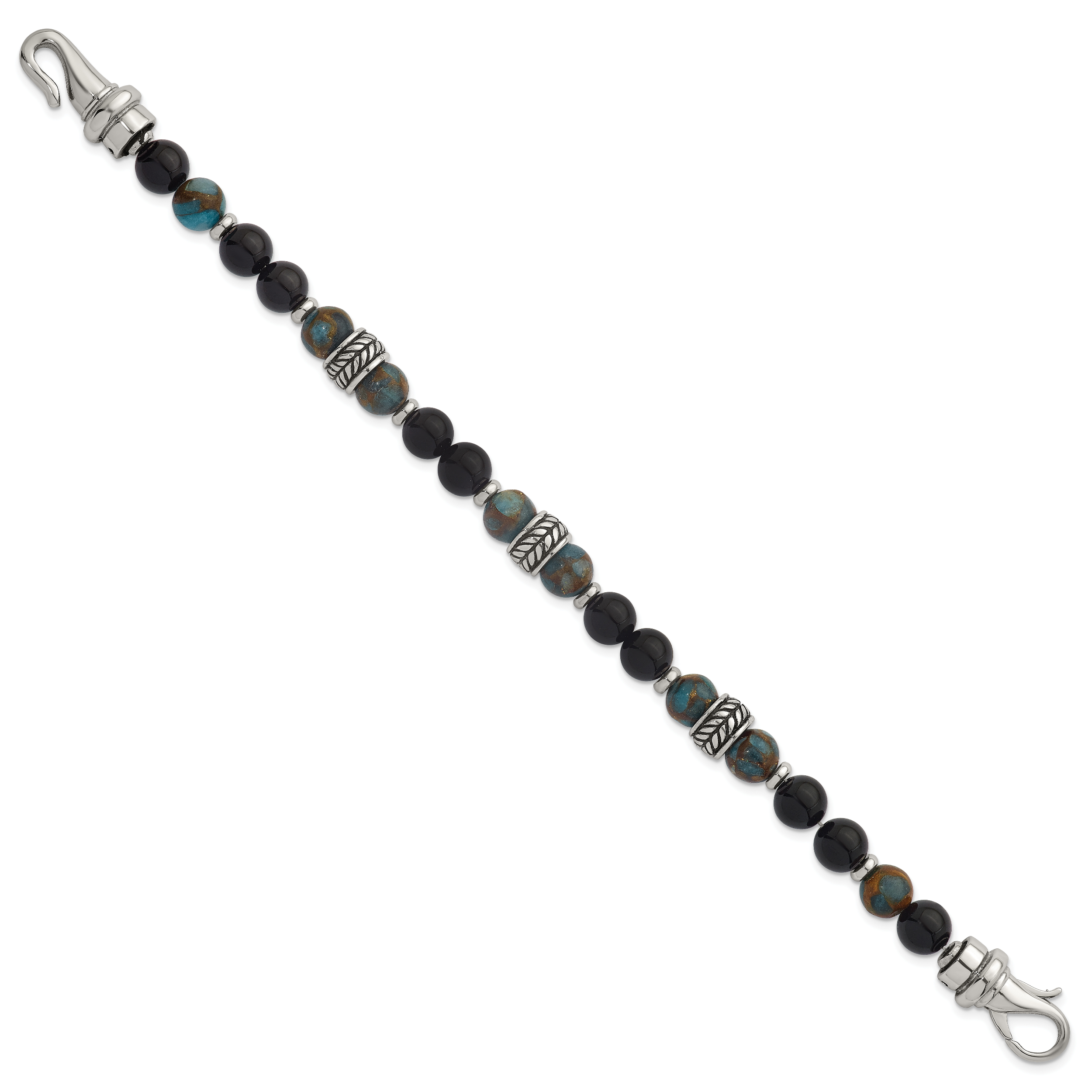 Antiqued Multi-color Onyx Stainless Steel Bracelet Light