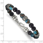 Antiqued Multi-color Onyx Stainless Steel Bracelet Light