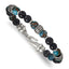 Antiqued Multi-color Onyx Stainless Steel Bracelet Light