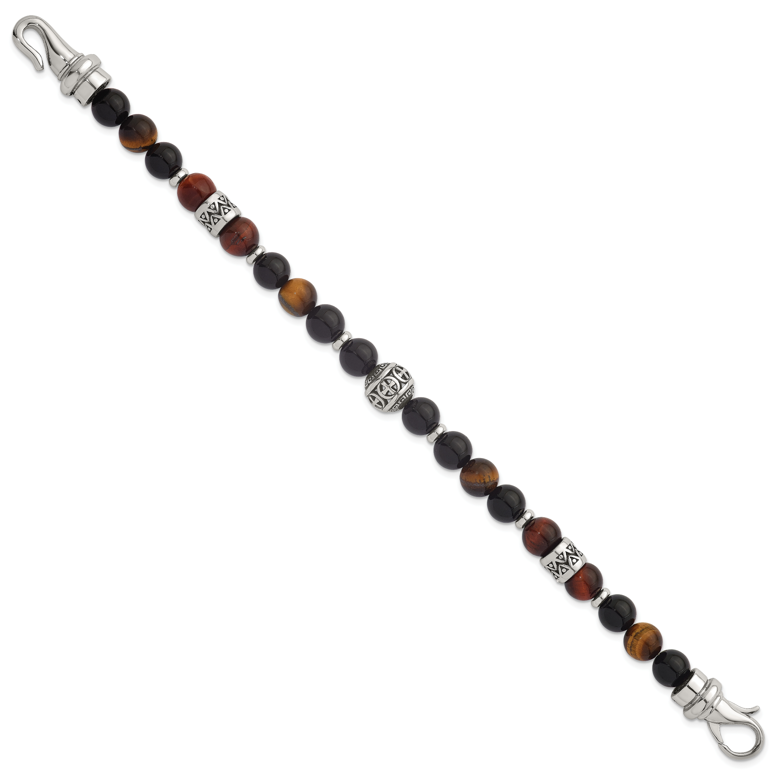 Polished Black Onyx Stainless Steel Bracelet Secondary image