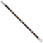 Polished Black Onyx Stainless Steel Bracelet