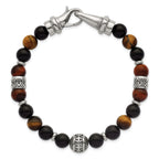 Polished Black Onyx Stainless Steel Bracelet