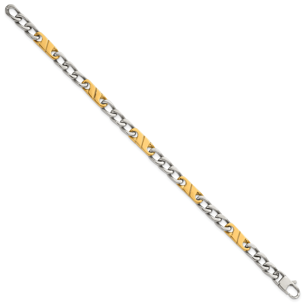 Polished Gold-Tone Stainless Steel Bracelet 6mm