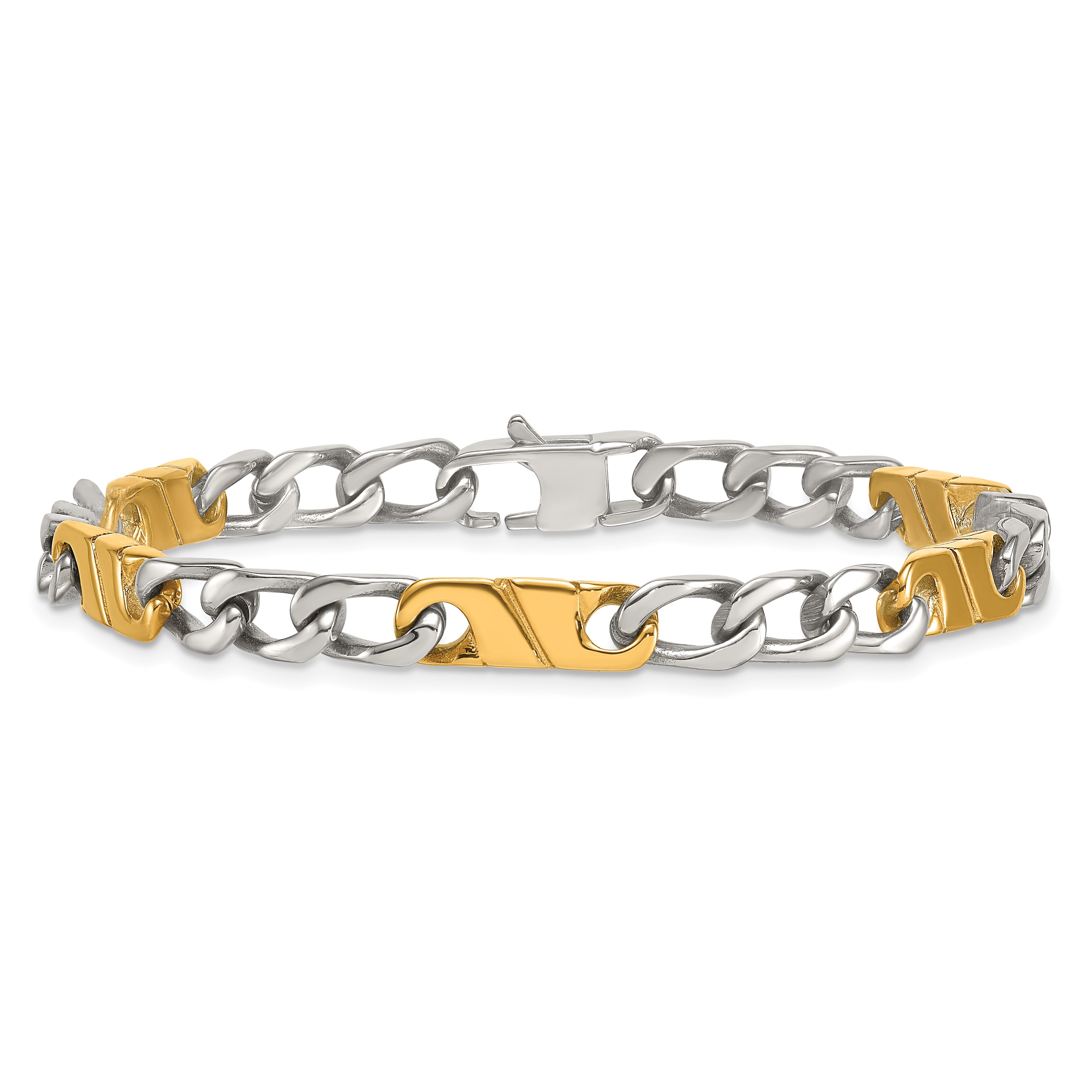 Polished Gold-Tone Stainless Steel Bracelet 6mm