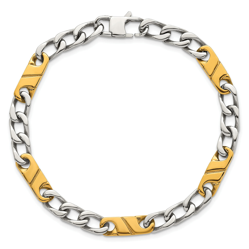 Polished Gold-Tone Stainless Steel Bracelet 6mm