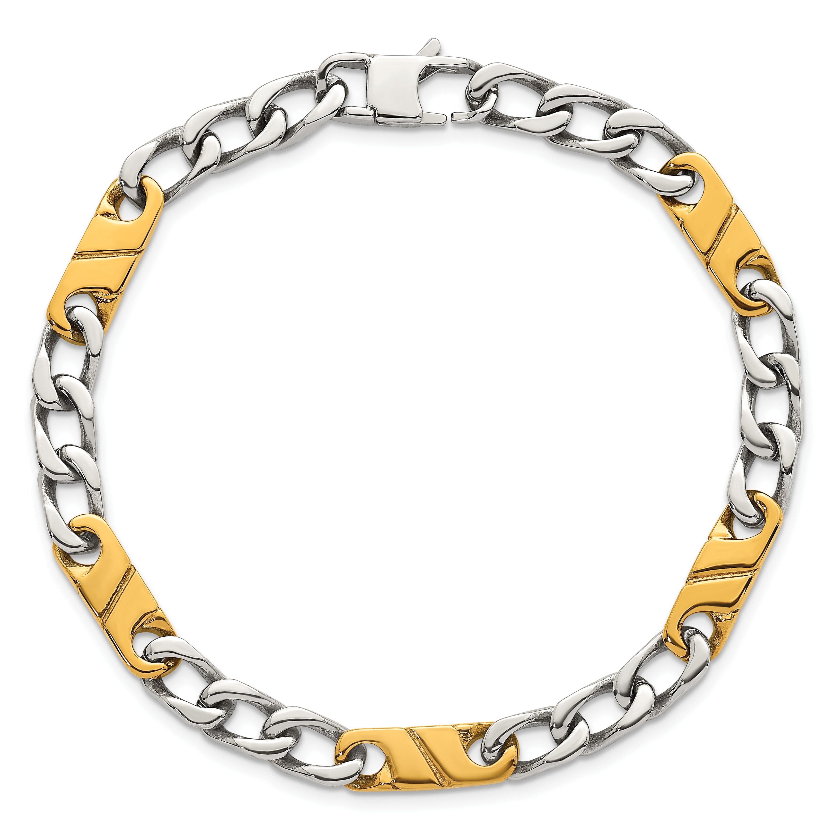 Polished Gold-Tone Stainless Steel Bracelet 6mm