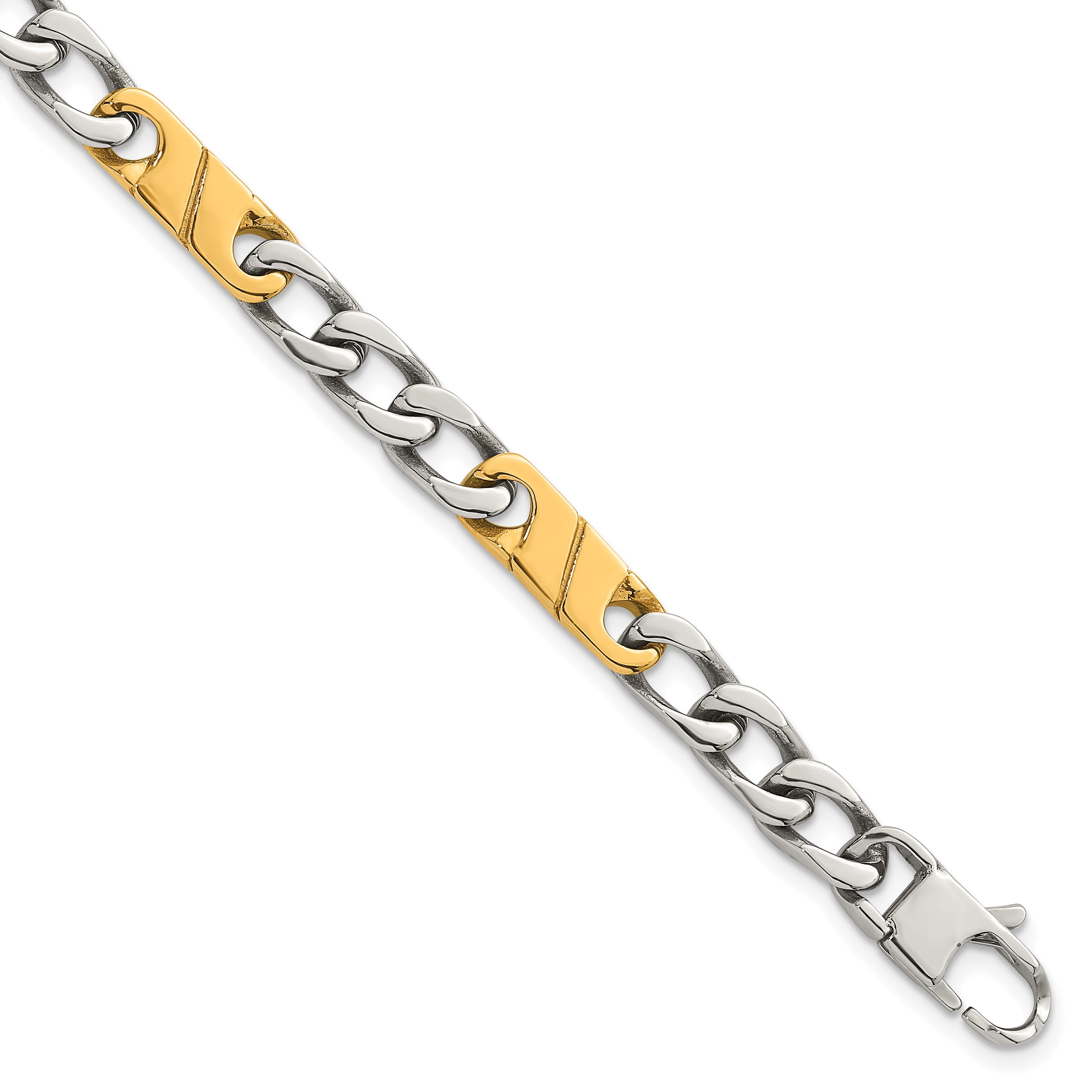 Polished Gold-Tone Stainless Steel Bracelet 6mm