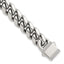 Polished Cubic Zirconia Stainless Steel Curb Chain Bracelet 12mm