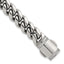 Polished Cubic Zirconia Stainless Steel Curb Chain Bracelet 12mm 8.25in