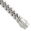 Polished Cubic Zirconia Cross Stainless Steel Curb Chain Bracelet 12mm