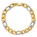 Polished Gold-Tone Stainless Steel Figaro Chain Bracelet 9.3mm