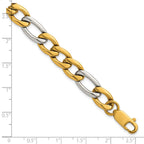 Polished Gold-Tone Stainless Steel Figaro Chain Bracelet 9.3mm