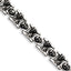 Stainless Steel Antiqued and Polished Skull Link Bracelet for Men