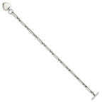 Polished Heart Stainless Steel Paperclip Chain Bracelet 4.5mm