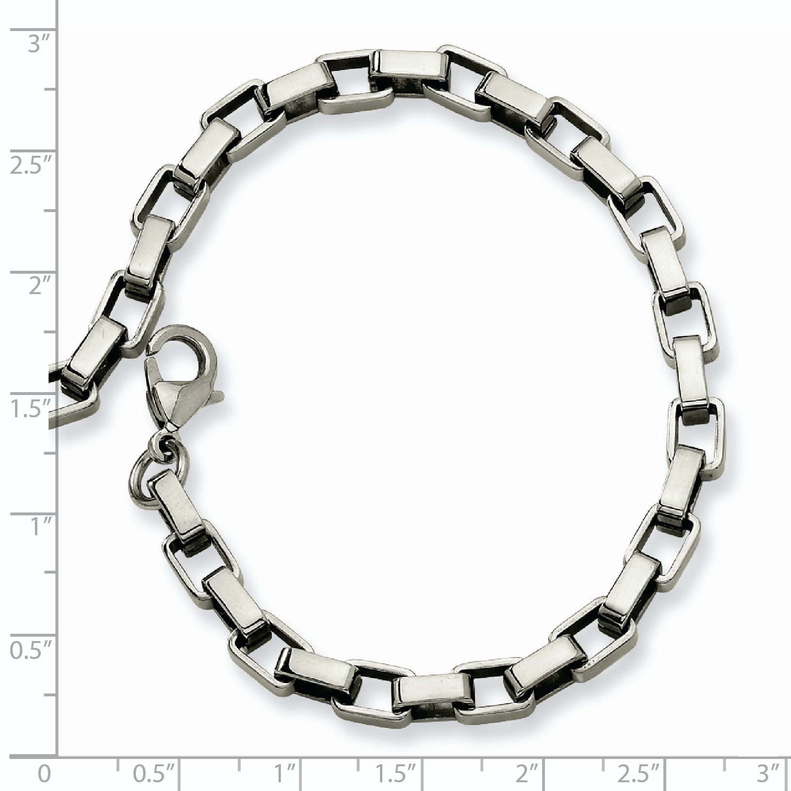 Stainless Steel Polished Square Link Bracelet for Men Secondary image