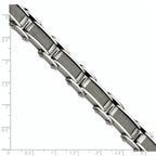 Stainless Steel Brushed and Polished with Cable Inlay Link Bracelet for Men