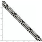 Stainless Steel Brushed and Polished with Cable Inlay Link Bracelet for Men