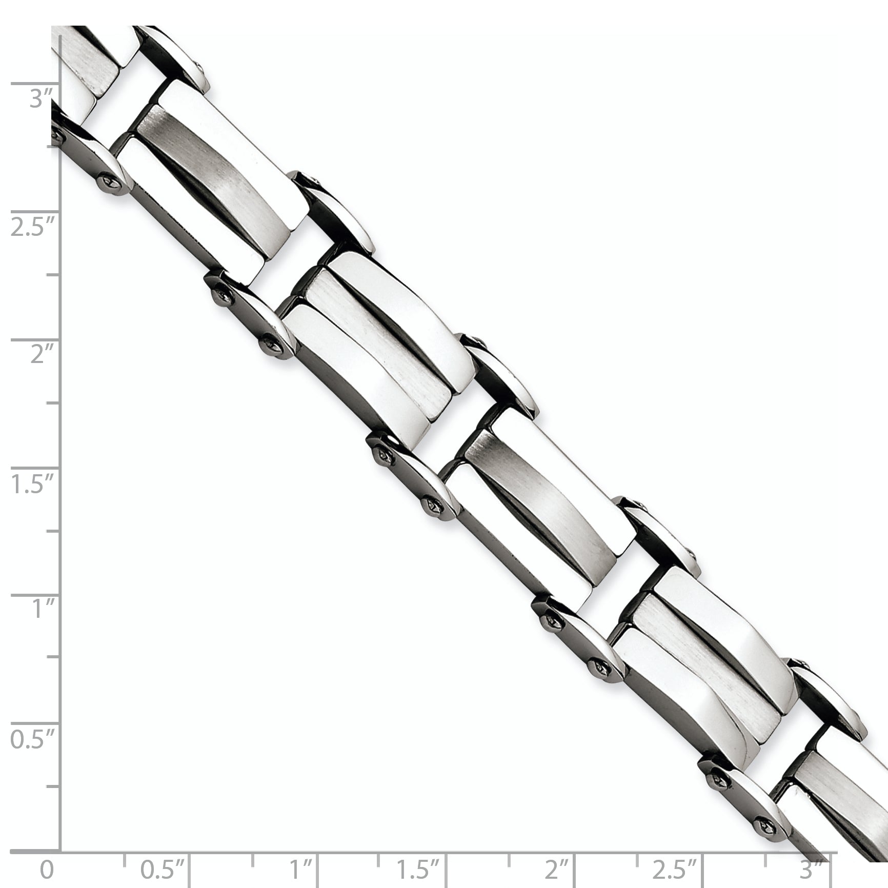 Stainless Steel Brushed and Polished Link Bracelet for Men