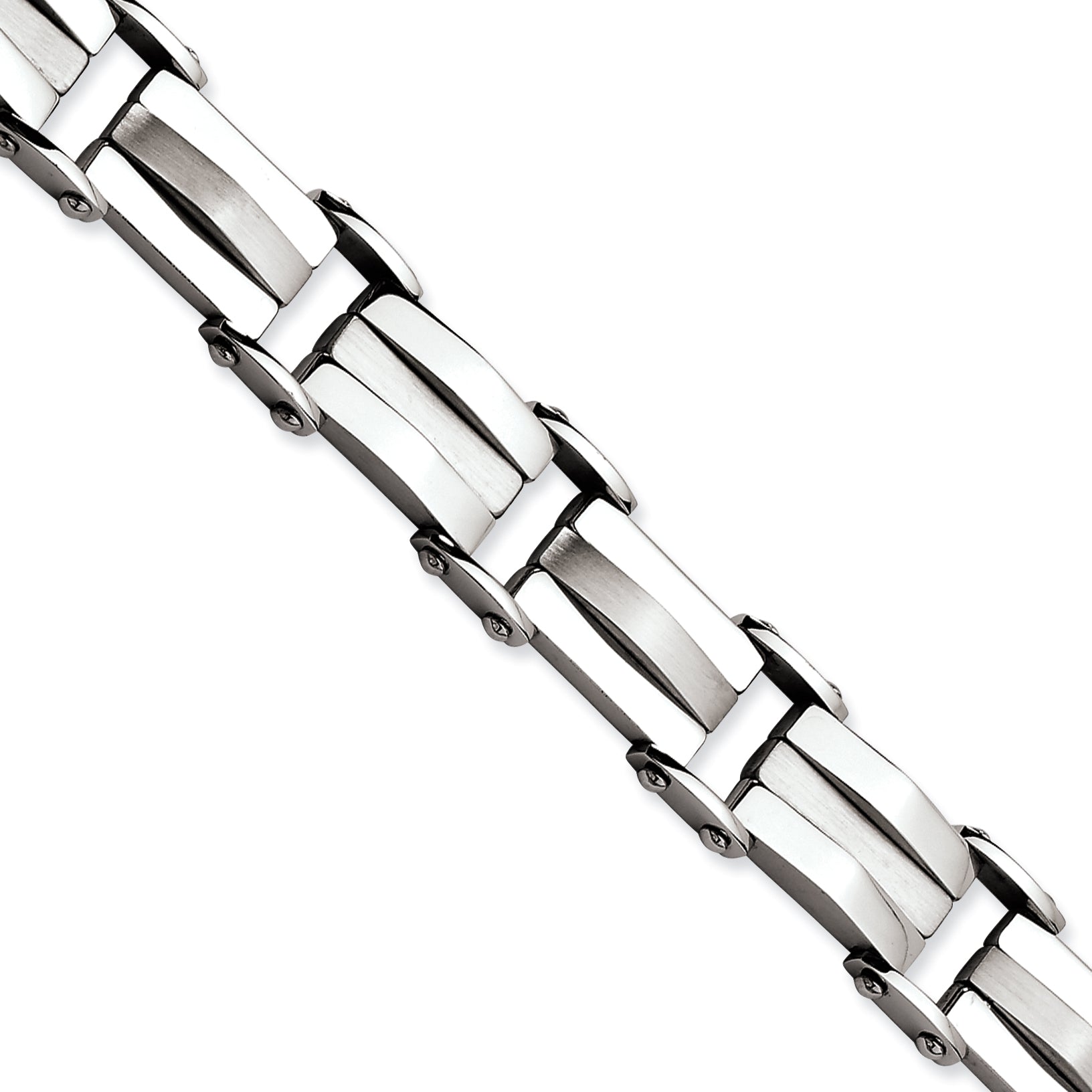 Stainless Steel Brushed and Polished Link Bracelet for Men