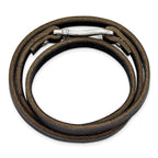 Chisel Men's Black & Brown Leather Wrap Bracelet in Stainless Steel, 24 Inch - Sophia Jewelers