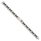 Chisel Men's Rubber Medical ID Link Bracelet in Stainless Steel, 10mm, 8 Inch - Sophia Jewelers