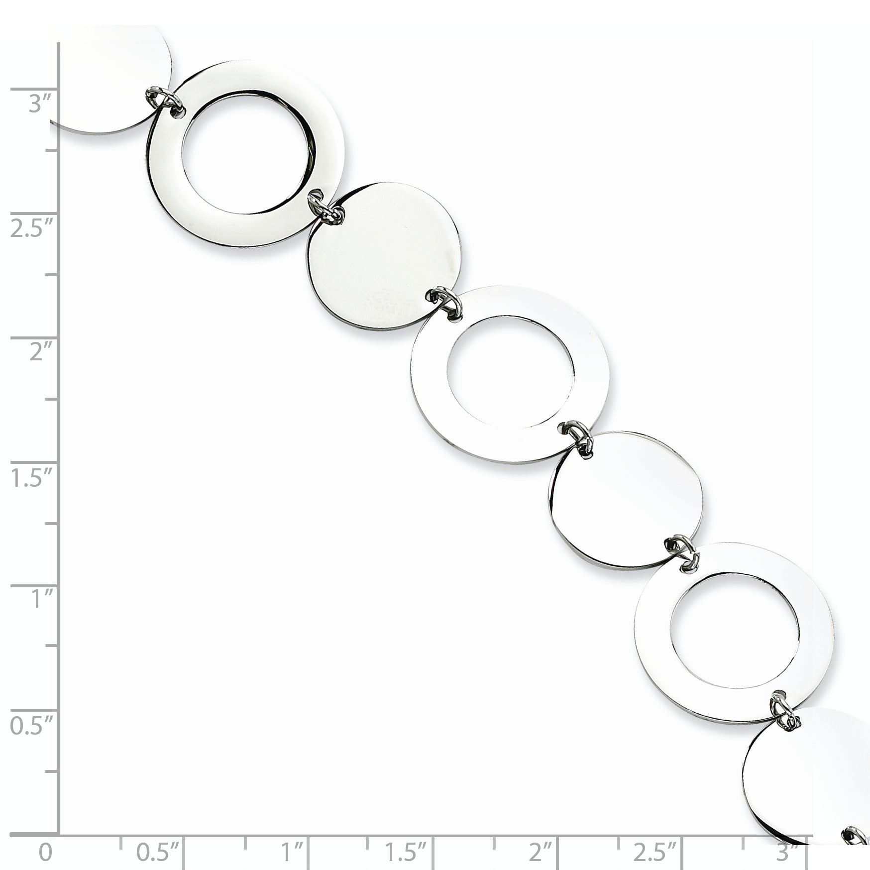 Stainless Steel Polished Circle Link Bracelet for Women Secondary image