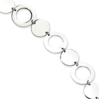 Stainless Steel Polished Circle Link Bracelet for Women