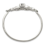Claddagh Bangle Bracelet in Stainless Steel, 18mm Hinged, 6.8 Inch - Sophia Jewelers