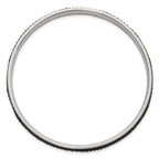Black Crystal Rounded Bangle Bracelet in Stainless Steel, 8.2 Inch - Sophia Jewelers