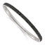 Black Crystal Rounded Bangle Bracelet in Stainless Steel, 8.2 Inch - Sophia Jewelers