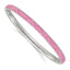 Pink Crystal Rounded Bangle Bracelet in Stainless Steel, 5mm, 8.2 Inch - Sophia Jewelers