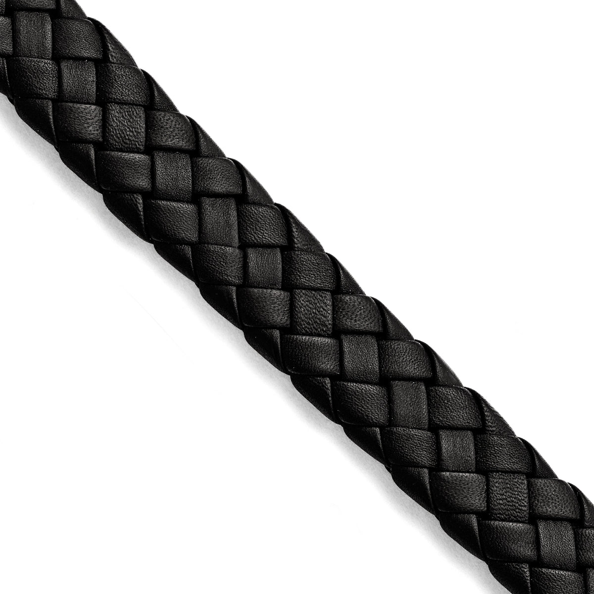 Stainless Steel Brushed Black Leather Bracelet for Men Main image