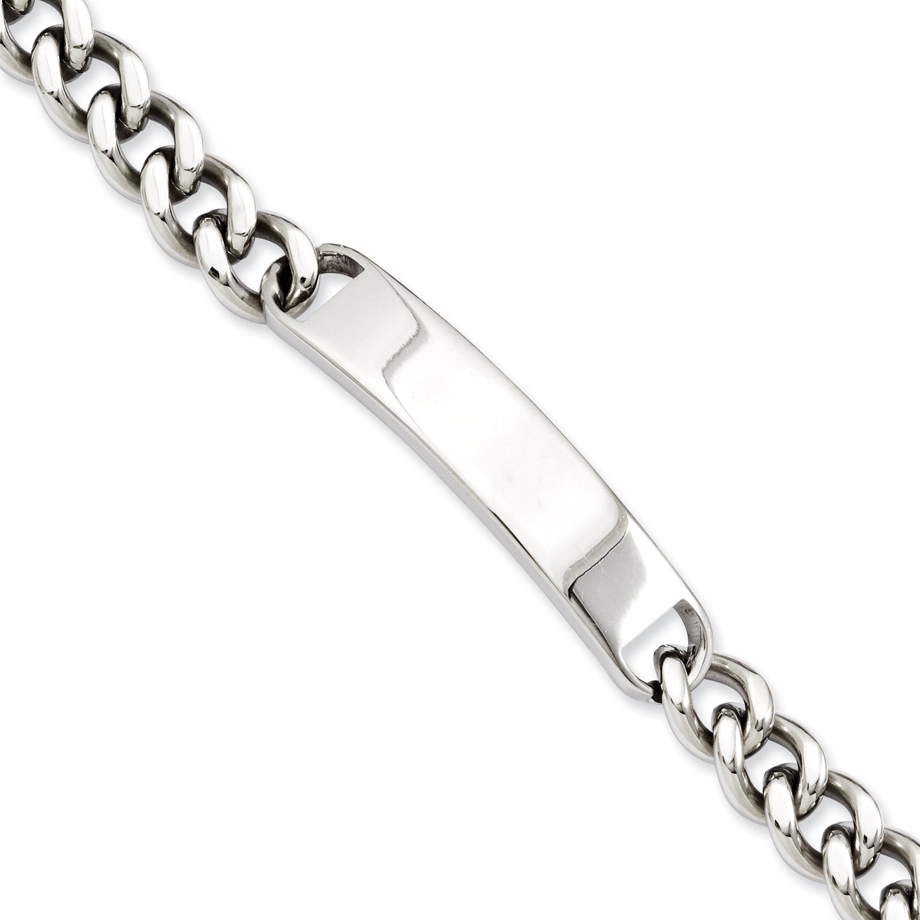 Stainless Steel Polished Curb Chain ID Bracelet Main image