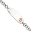Stainless Steel Polished with Red Enamel Medical ID Open Link Bracelet for Women